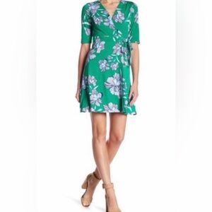 vince camuto green wrap dress Vince Camuto Long Sleeve Point Collar Faux Wrap Satin Shirt Dress